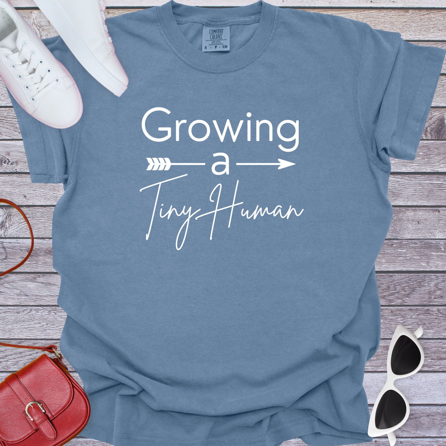 Growing a Tiny Human Arrow T-Shirt