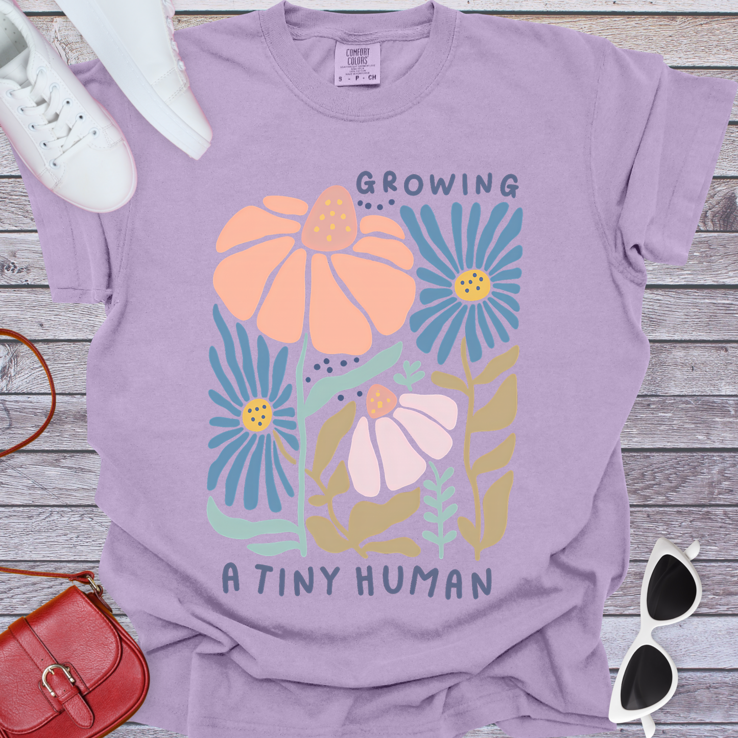 Growing a Tiny Human Floral T-Shirt