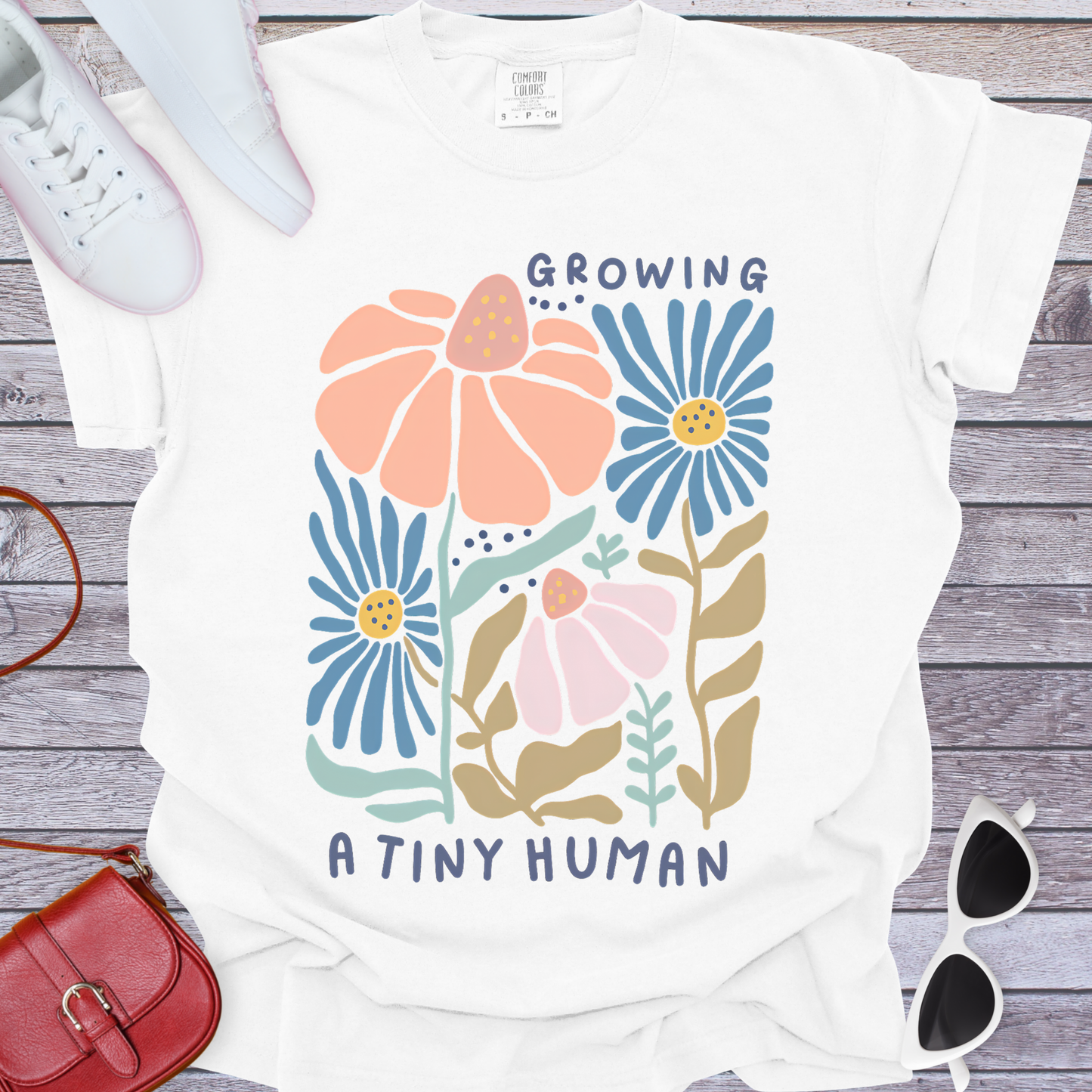 Growing a Tiny Human Floral T-Shirt