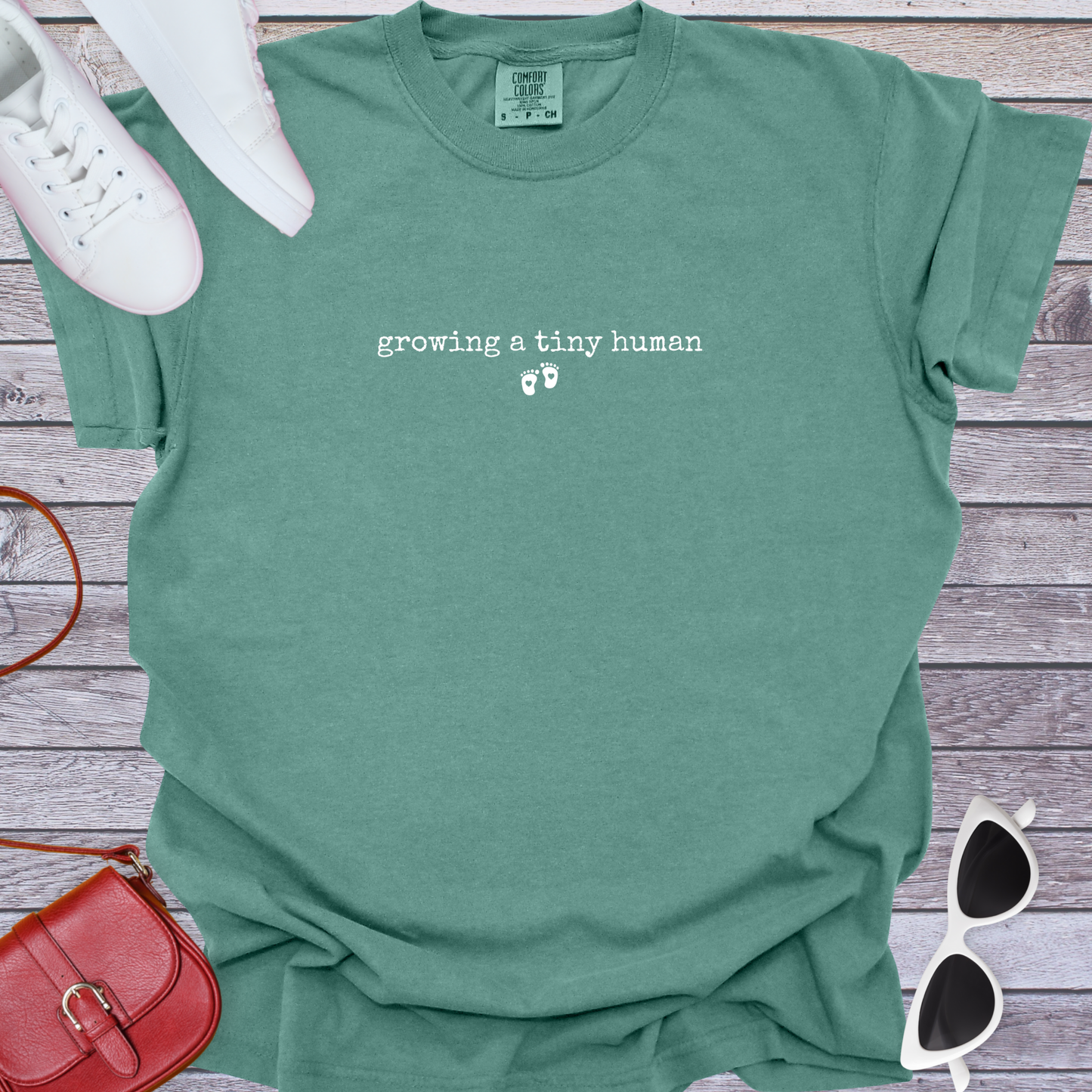 Growing a Tiny Human Footprint T-Shirt