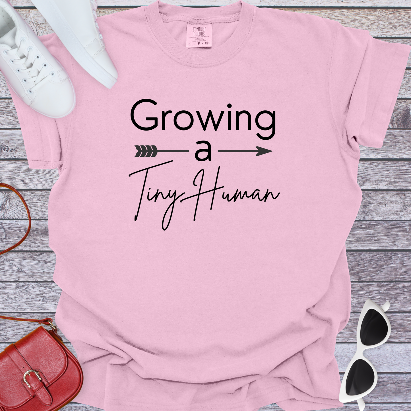 Growing a Tiny Human Arrow T-Shirt