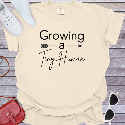 Growing a Tiny Human Arrow T-Shirt