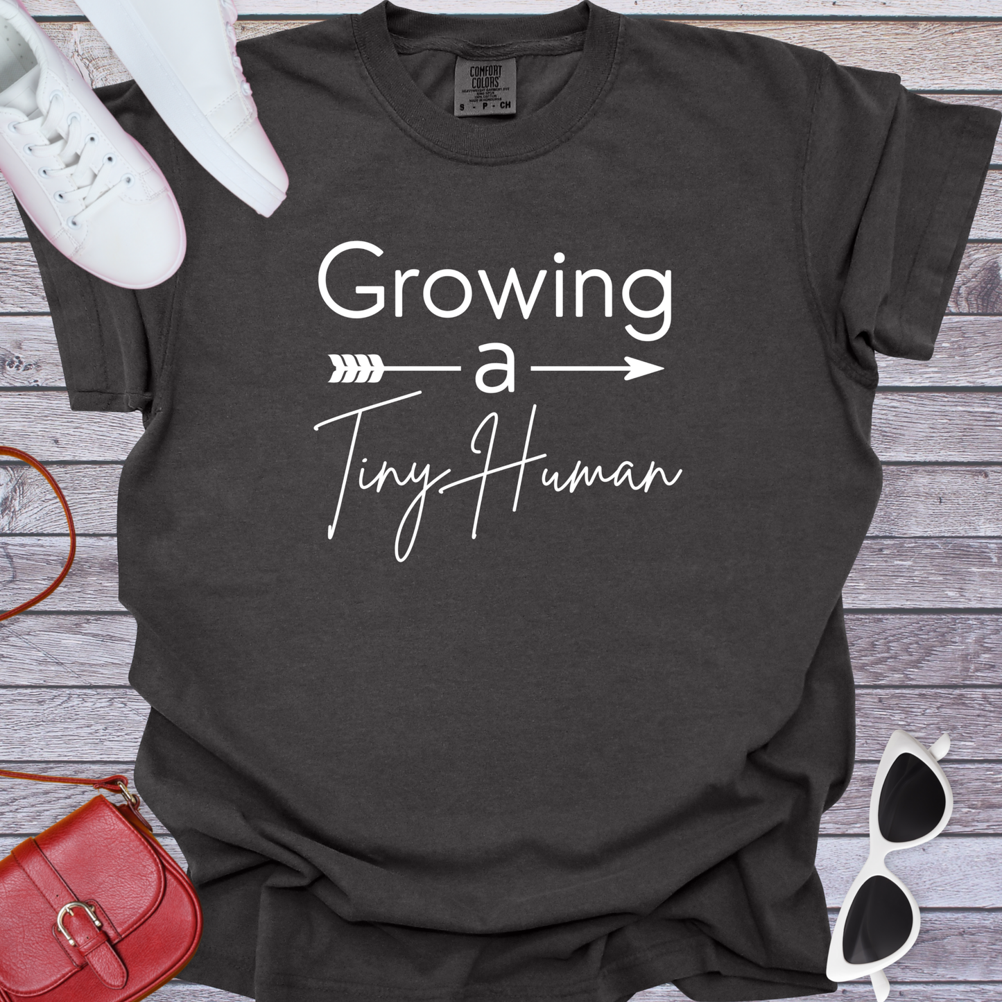 Growing a Tiny Human Arrow T-Shirt