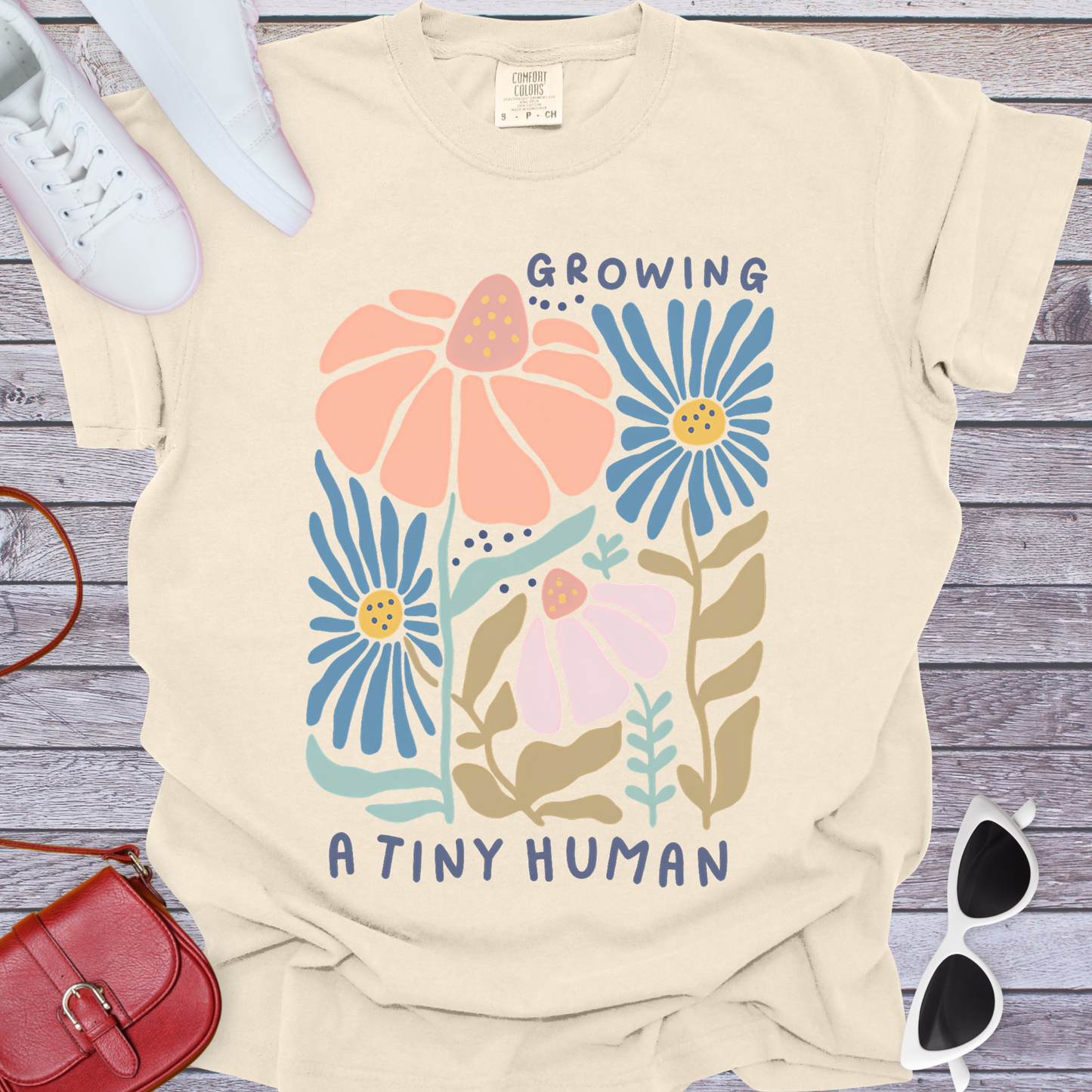 Growing a Tiny Human Floral T-Shirt