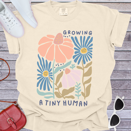Growing a Tiny Human Floral T-Shirt