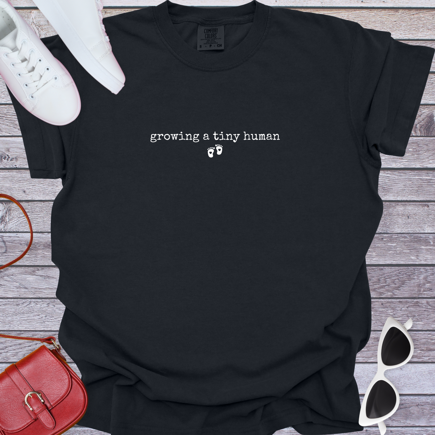 Growing a Tiny Human Footprint T-Shirt