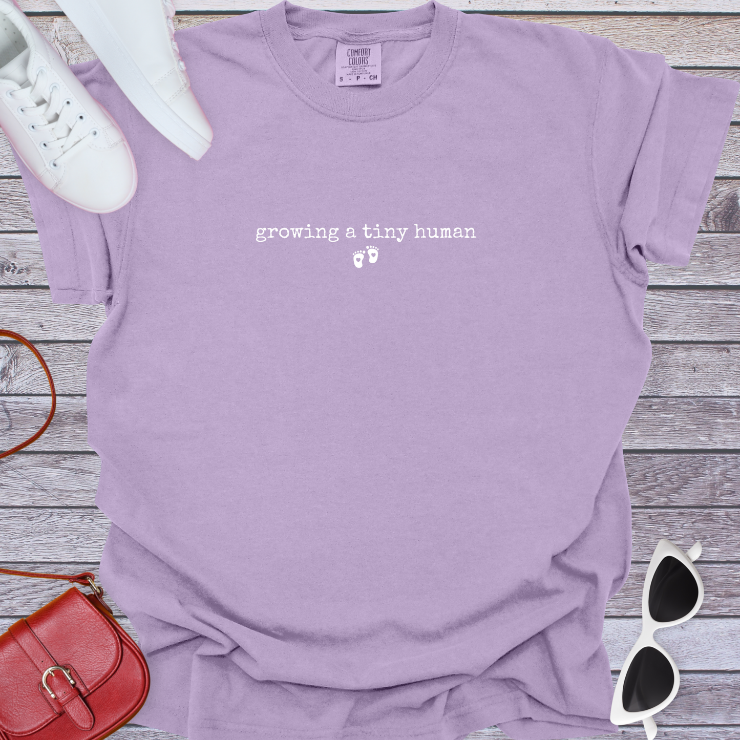 Growing a Tiny Human Footprint T-Shirt