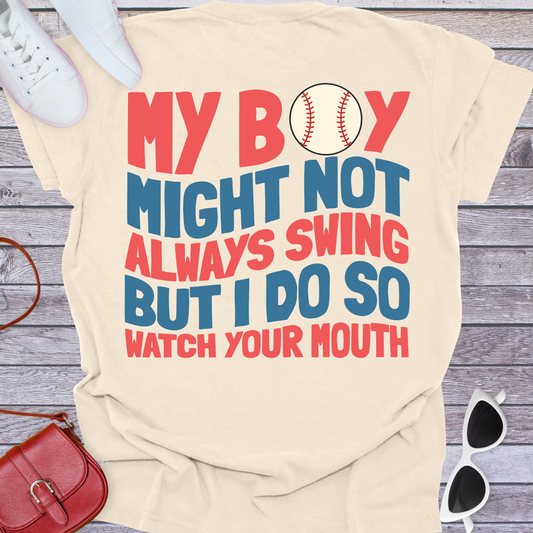 Watch Your Mouth Baseball Mama T-Shirt
